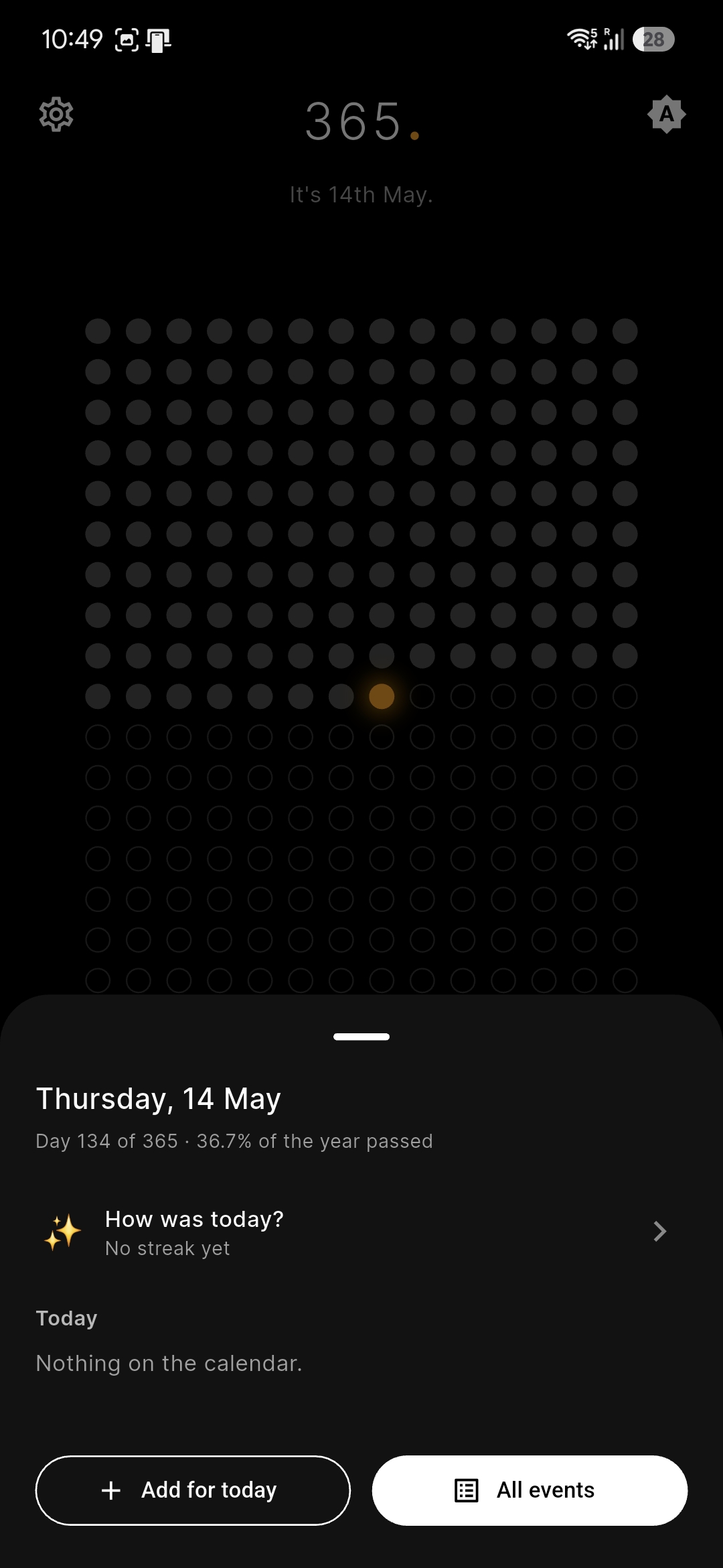 Mood logging screenshot